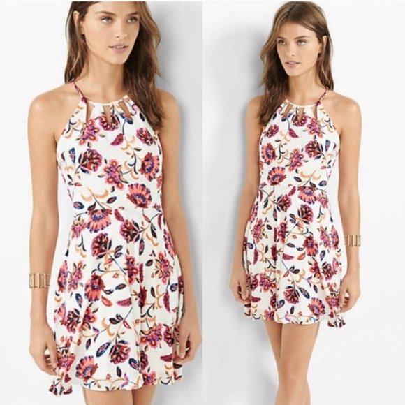 Express Halter Dress Floral 2 NEW Fit & Flare - Picture 1 of 8
